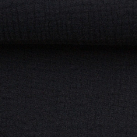 Musselin - Uni  - schwarz - Jenke